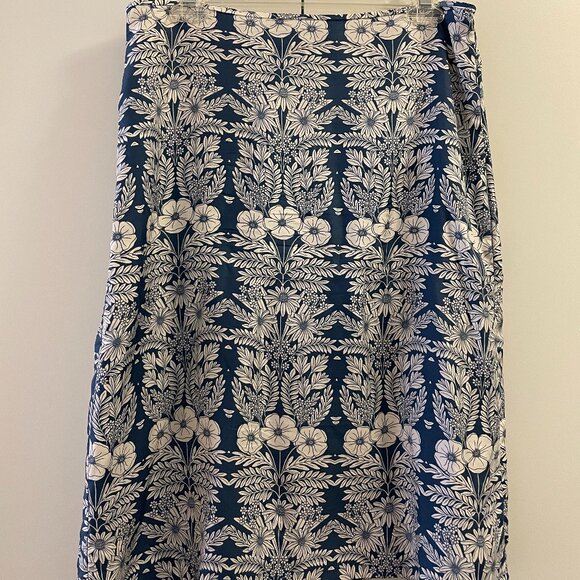 Abigail Borg J. CREW‎ Silk Blue Floral Slip Top AND Skirt Women's Size 6 SET - Picture 9 of 10